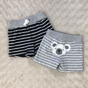 Carter’s Striped Shorts Bundle Black White Gray 6M